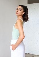Organic cotton high neck tank top, light green, side