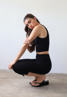 Organic cotton Capri Leggings, black, Side