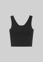 Cut Out, V-neck Cropped Tank, Black
