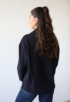 Organic cotton quarter-zip sweatshirt, black, back