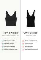 Side by Side, V-neck Cropped Tank, Black