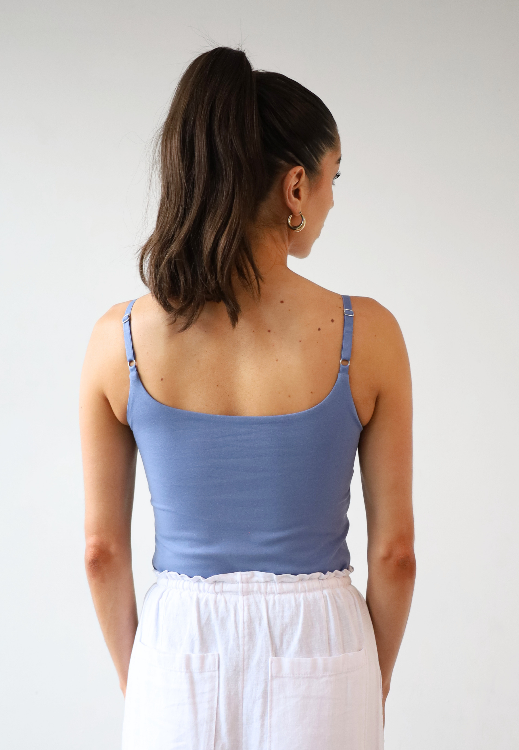 Organic Cotton Cami Top, blue, back