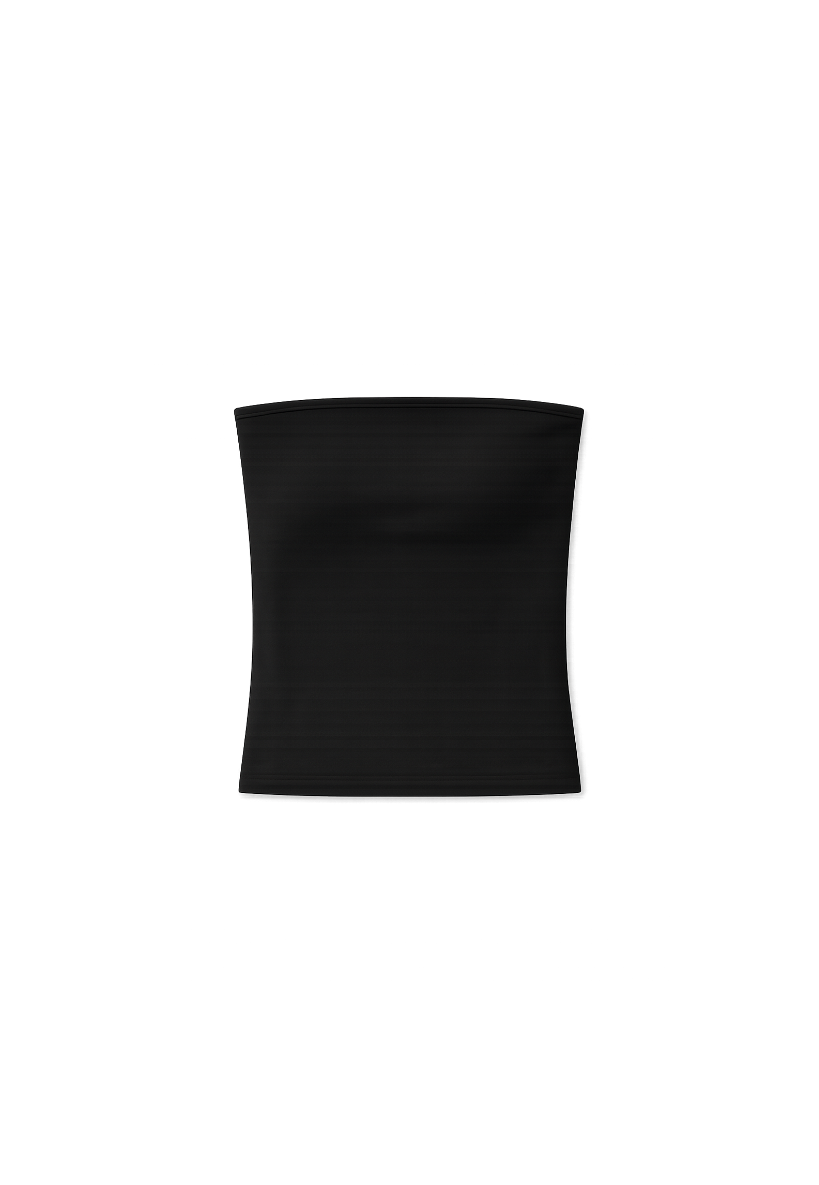 Organic cotton strapless top, black, cut out