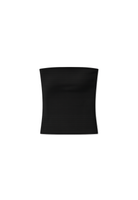 Organic cotton strapless top, black, cut out