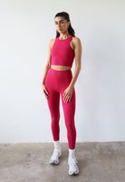 Organic cotton pink leggings, front