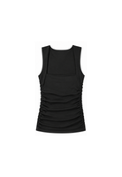 Organic Cotton Ruched Top, Black, Cut Out