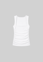 Organic Cotton Ruched Top, White, Cut Out
