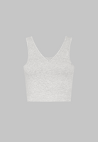 Cut Out, V-neck Cropped Tank, Grey Marl 