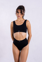 Black high-waisted briefs organic cotton