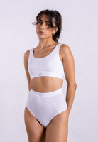 Organic cotton high waisted briefs white