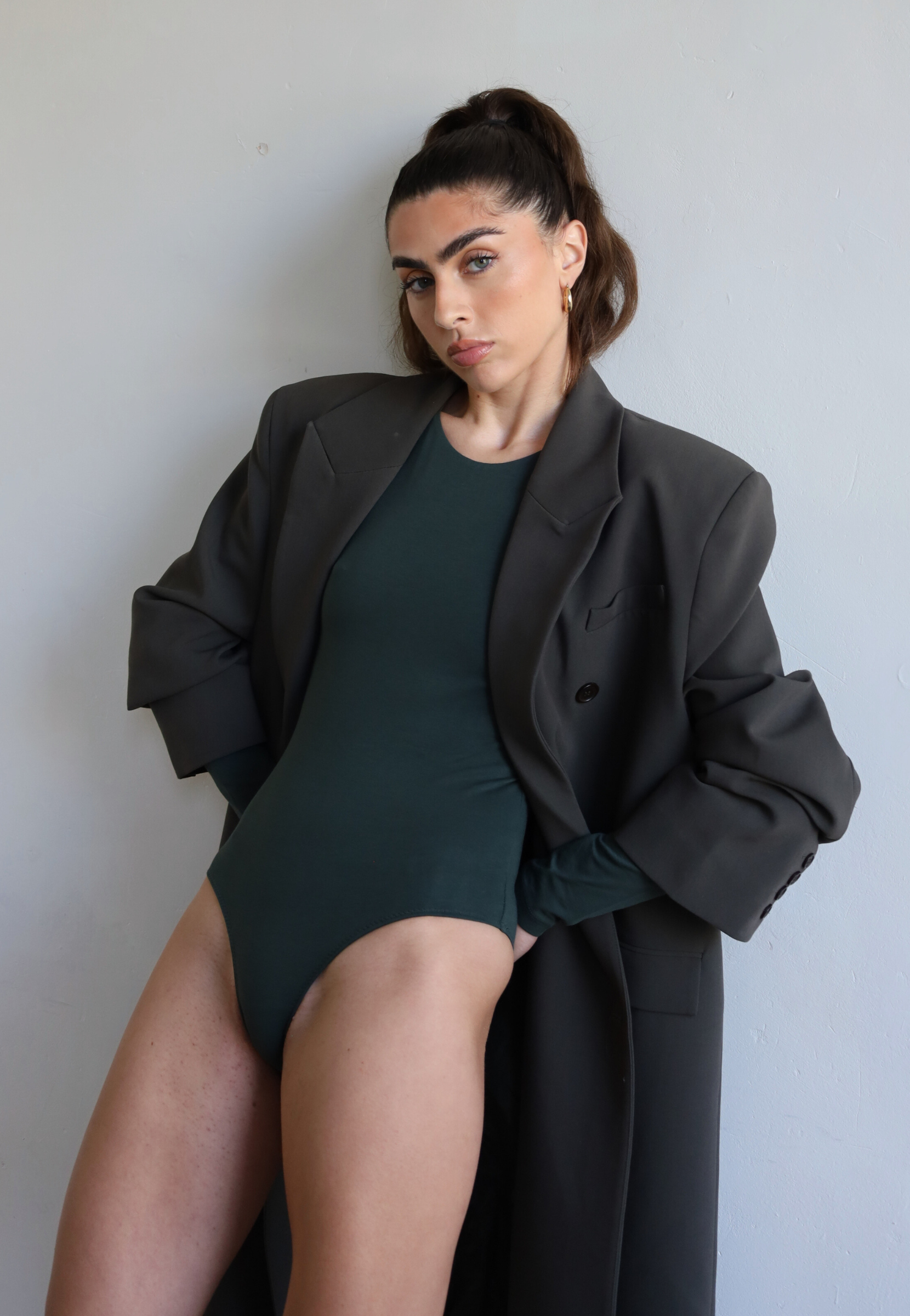 Organic Cotton Green Long Sleeve Crew Neck Bodysuit