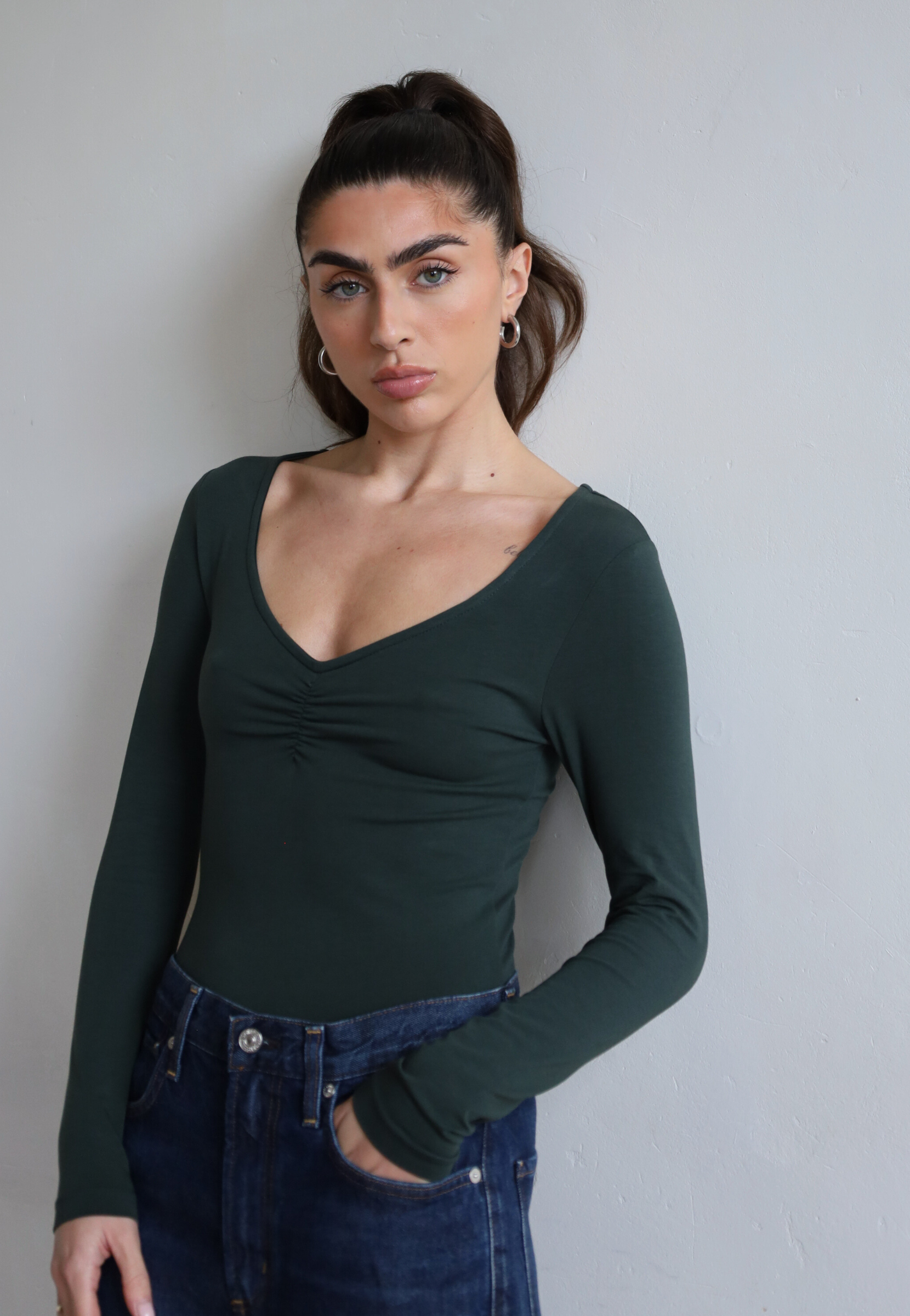 Green Organic Cotton Sweetheart Bodysuit