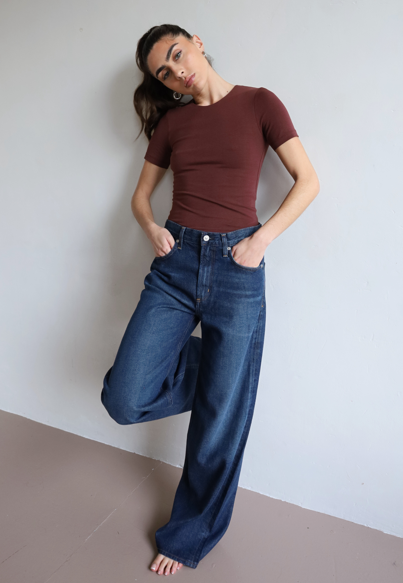 Organic Cotton red Crew neck t-shirt 