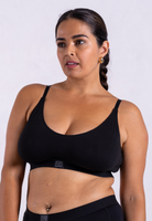 Wireless balconette bra black