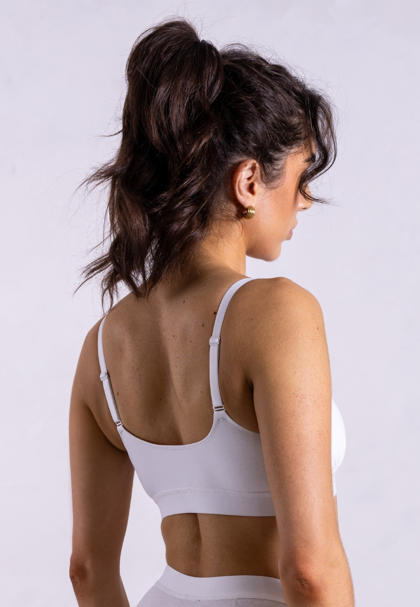 Balconette wireless bra white