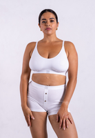 Wireless white balconette bra