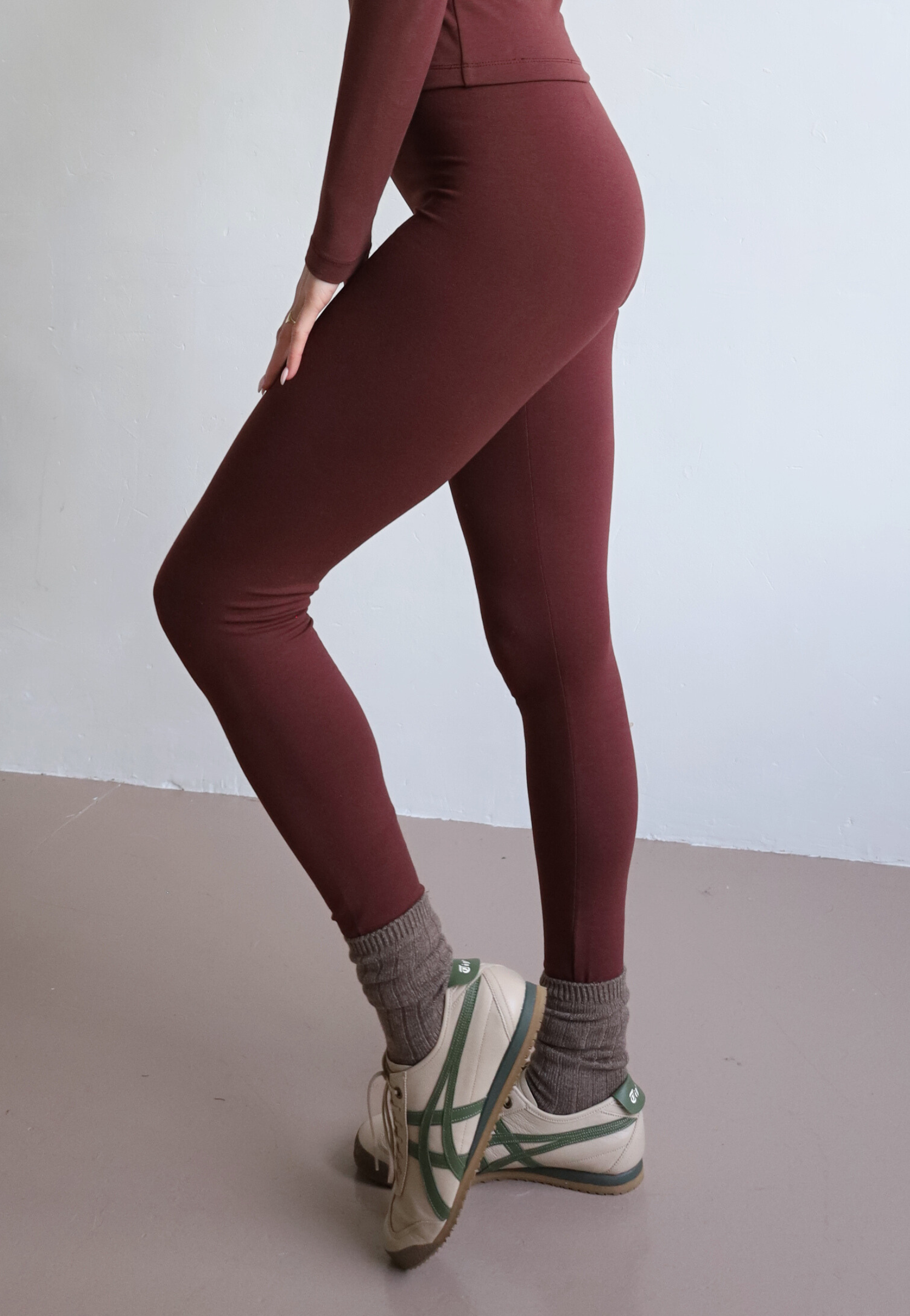 Organic Cotton red Wrap Waist Leggings
