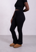 organic cotton flared leggings black