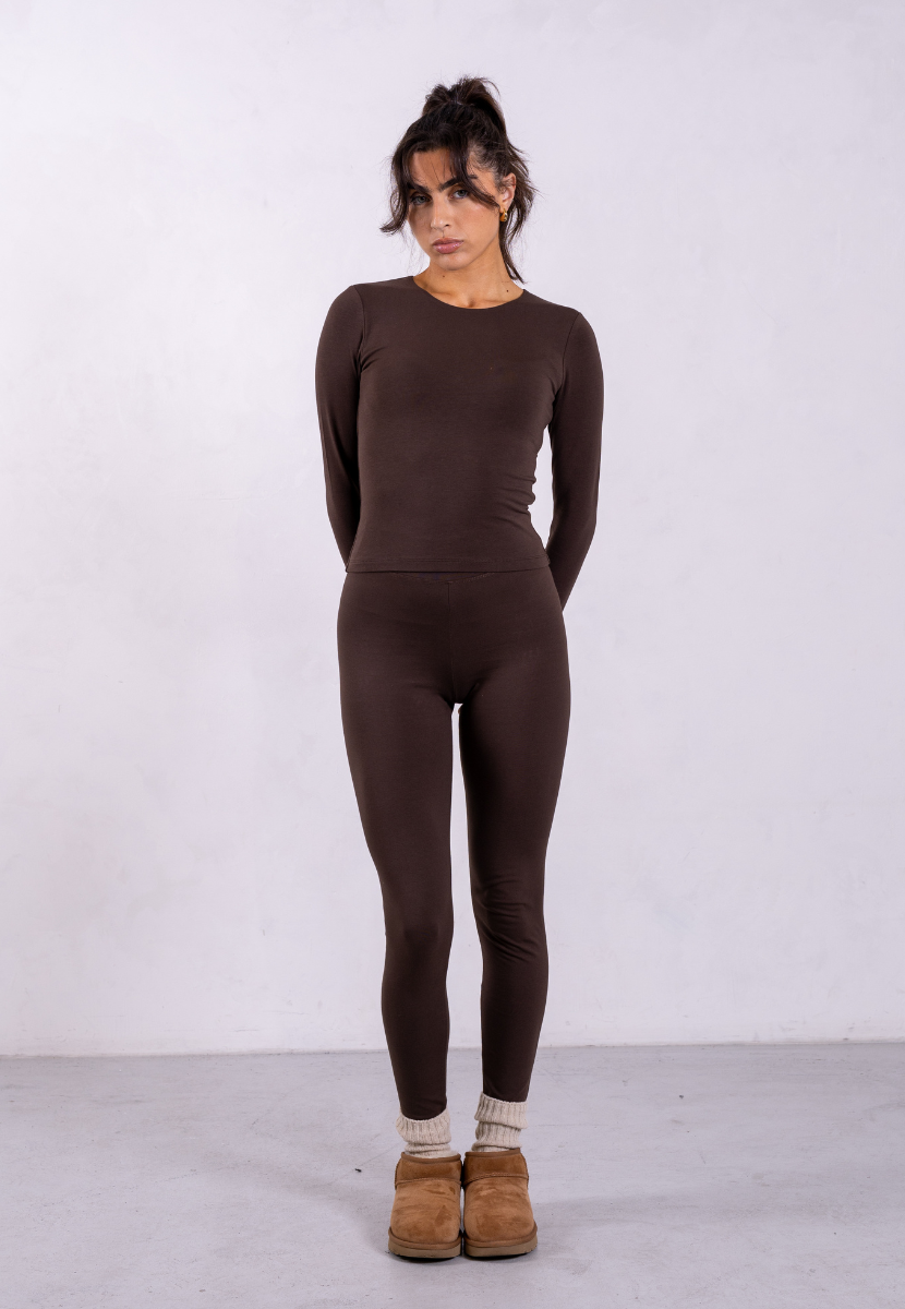 brown organic cotton leggings