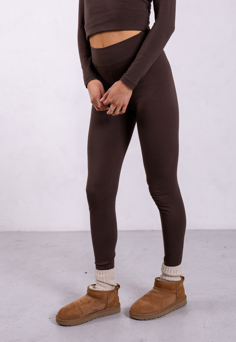 brown cotton leggings