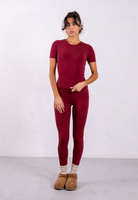 red organic cotton leggings