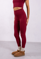 red cotton leggings