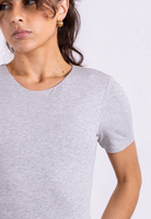 close up light grey marl organic cotton t-shirt