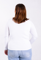 organic cotton v-neck long sleeve t-shirt white