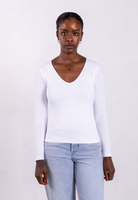 organic cotton v-neck long sleeve t-shirt 