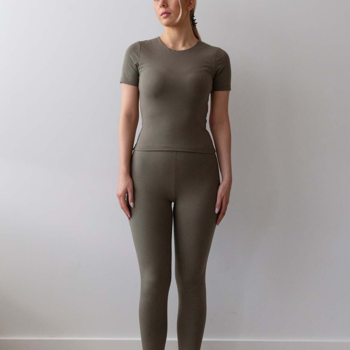 Leila Organic Cotton Leggings Dark Grey Melange