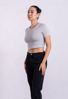 Crew neck cropped t-shirt