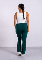 Flared leggings in green