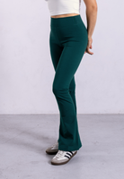 Green flare leggings