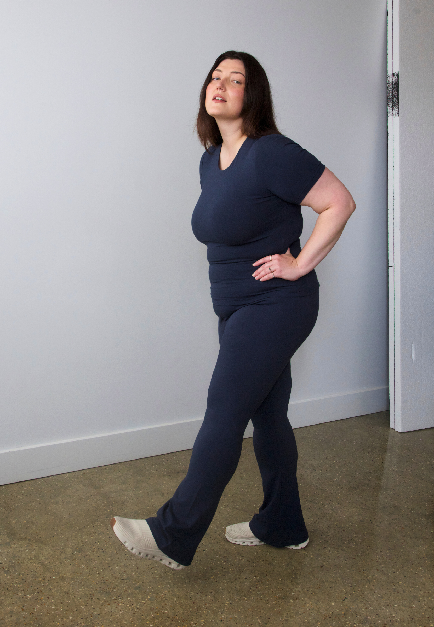 Flared Leggings, Outer Space, front 