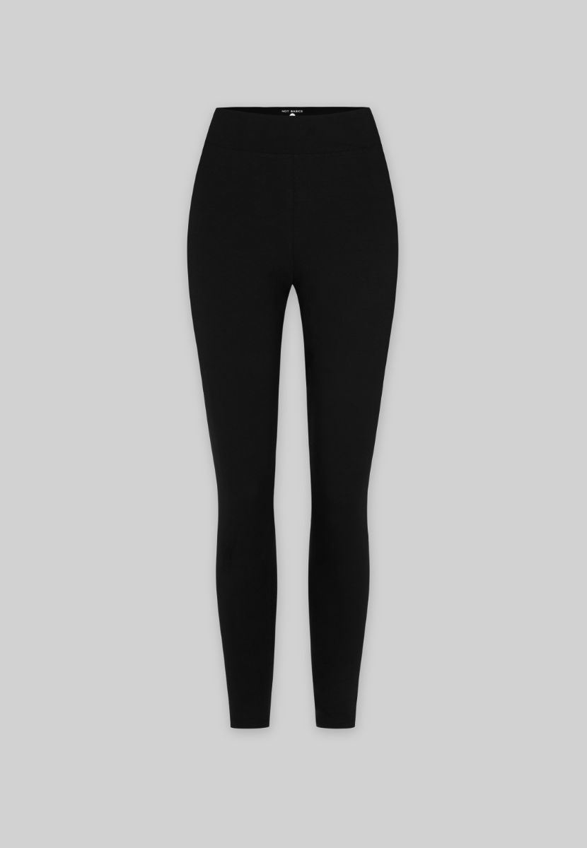 full length black organic cotton leggings