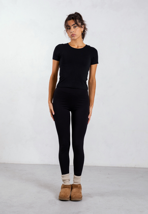 black organic cotton leggings