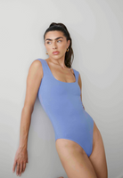 Square Neck Sleeveless bodysuit, Cornflower Blue, Front