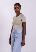 sage grey organic cotton short sleeve crew neck t-shirt 