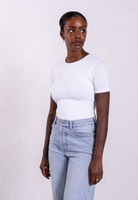 organic cotton short sleeve crew neck t-shirt white 