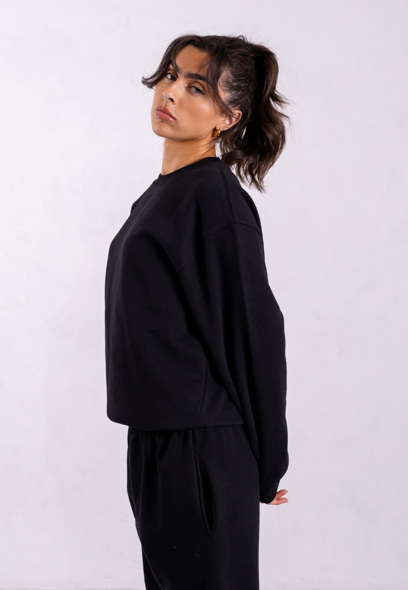 black organic cotton sweatshirt