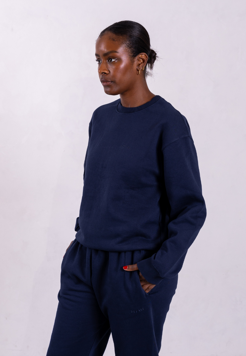 Dark blue oversized sweatshirt hotsell