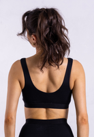 Wireless crop bra black