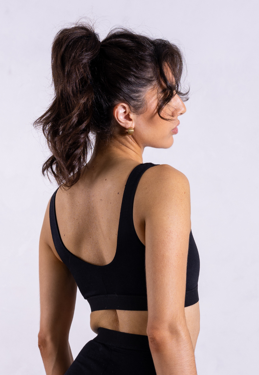 Organic cotton wireless crop bra