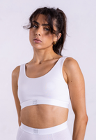 Organic cotton white crop bra